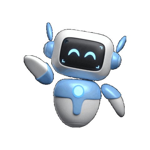 Animated waving robot mascot