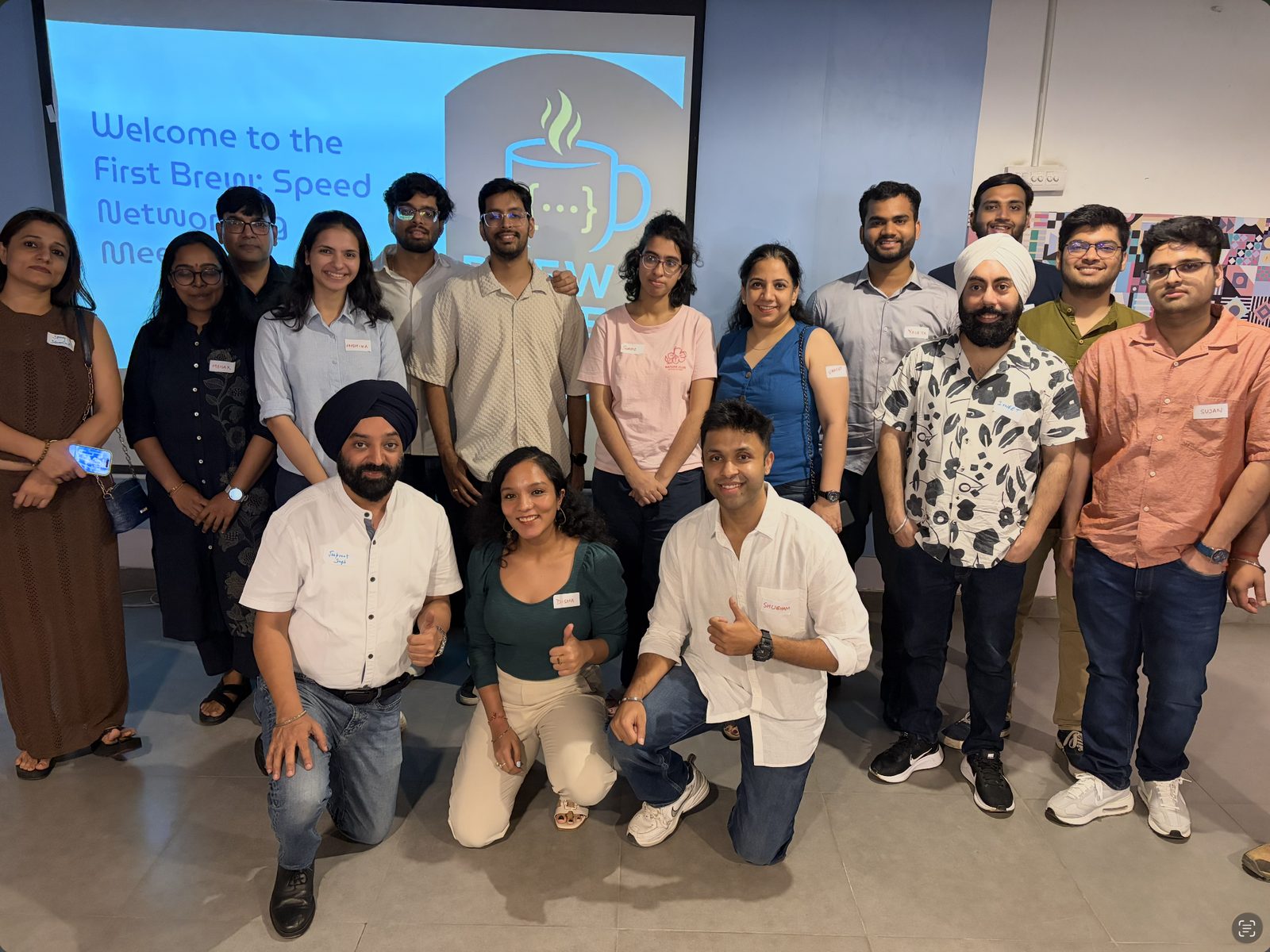 Group photo of attendees at the Speed Networking Meetup in Gurgaon